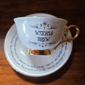 "Witches Brew" Fortune Telling Tea Cup & Saucer.